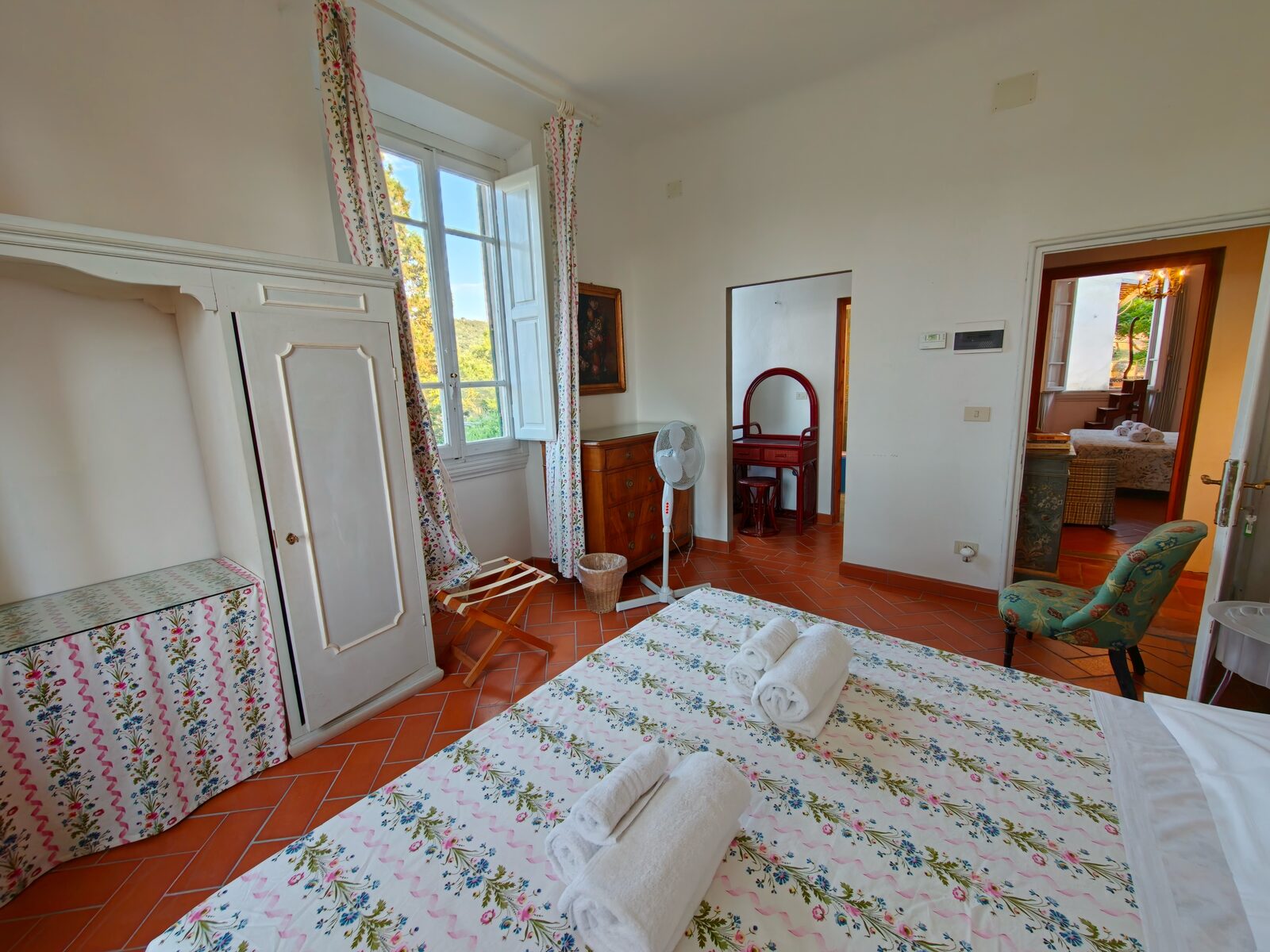 Bright bedroom with garden view